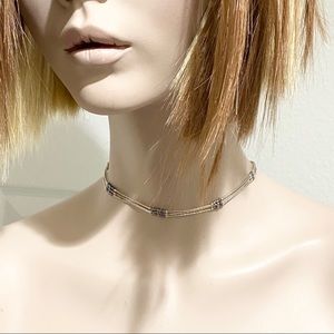 Liquid Silver 3-Strand Choker Necklace